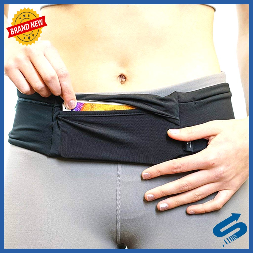Adjustable Running Belt Waist Pack 3 Pocket Sweat Resistant Phone Holder